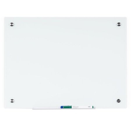 BI-SILQUE Dry-Erase Board, Glass, 24"Wx1/4"Lx36"H, White BVCGL074407